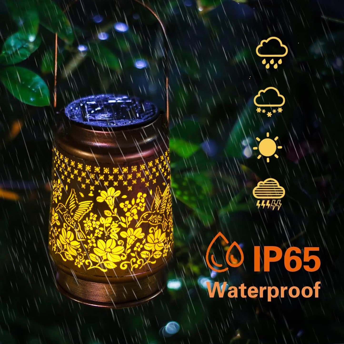 Solar Lantern Outdoor Hummingbird Garden Decor Gifts For Women Mom Grandma Retro Metal Decorative Hanging Lanterns Decoration Outside For Yard Patio Garden Backyard