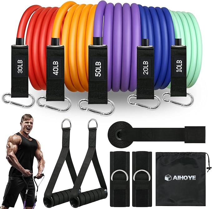 Aihoye Resistance Bands for Working Out, Exercise Bands with Handles, Stretch Bands for Exercise, Workout Bands with Door ...