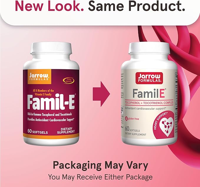 Jarrow Formulas® FamilE®, Tocopherol + Tocotrienol Complex, Dietary Supplement, Antioxidant Cardiovascular Support, 60 Softgels, 60 Day Supply