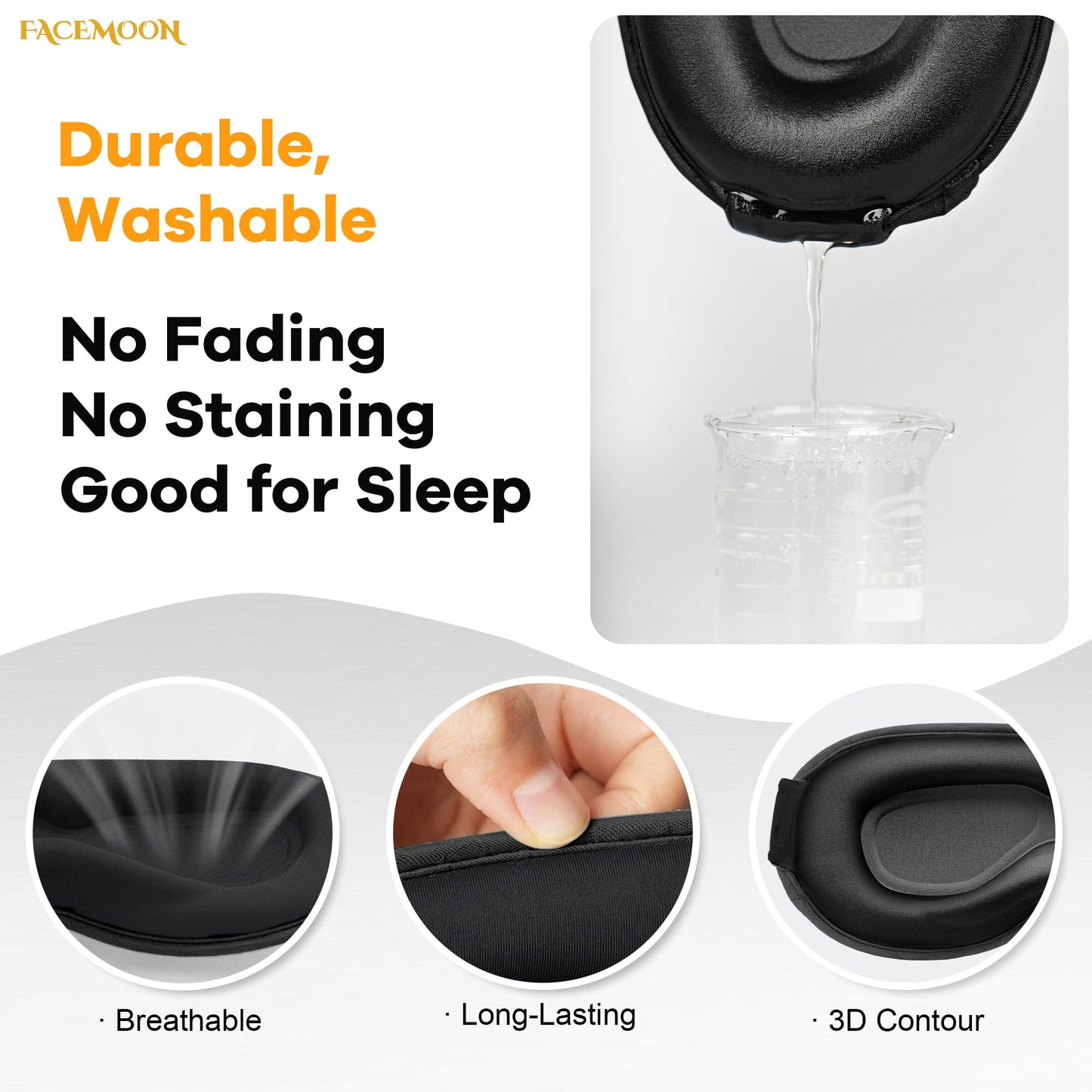Blackout Weighted Eye Mask for Sleeping: 3D Contoured Gentle-Pressure Sleep Mask for Men & Women - Airplane Travel & Night Shift Essentials – Zero Eye Pressure, Breathable Blindfold, Black