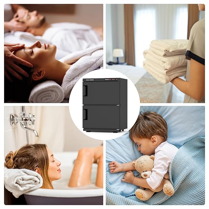 ADVWIN 32L Hot Towel Warmer Cabinet, Towel Warmer for Spa Salon, Professional Large Capacity Towel Double Cabinet for Bathroom, Esthetician