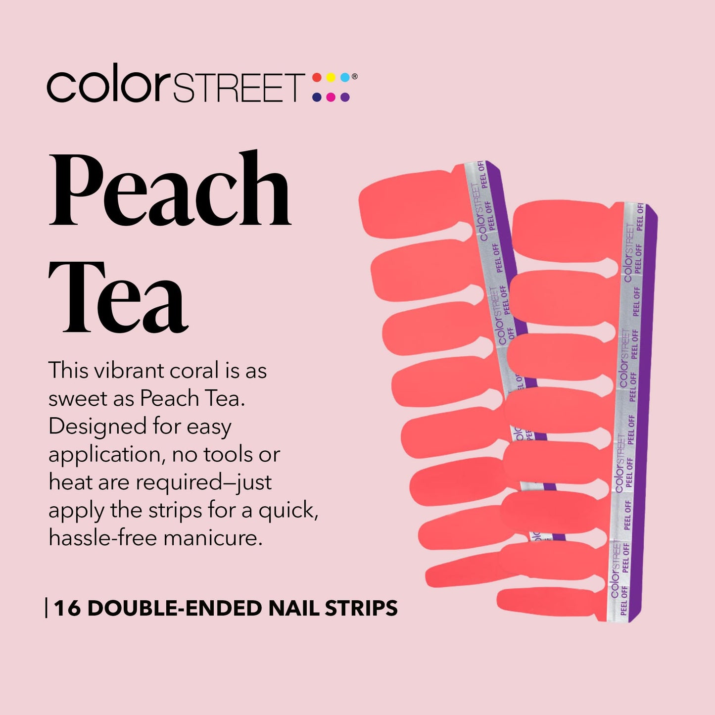 Color Street Peach Tea Nail Strips