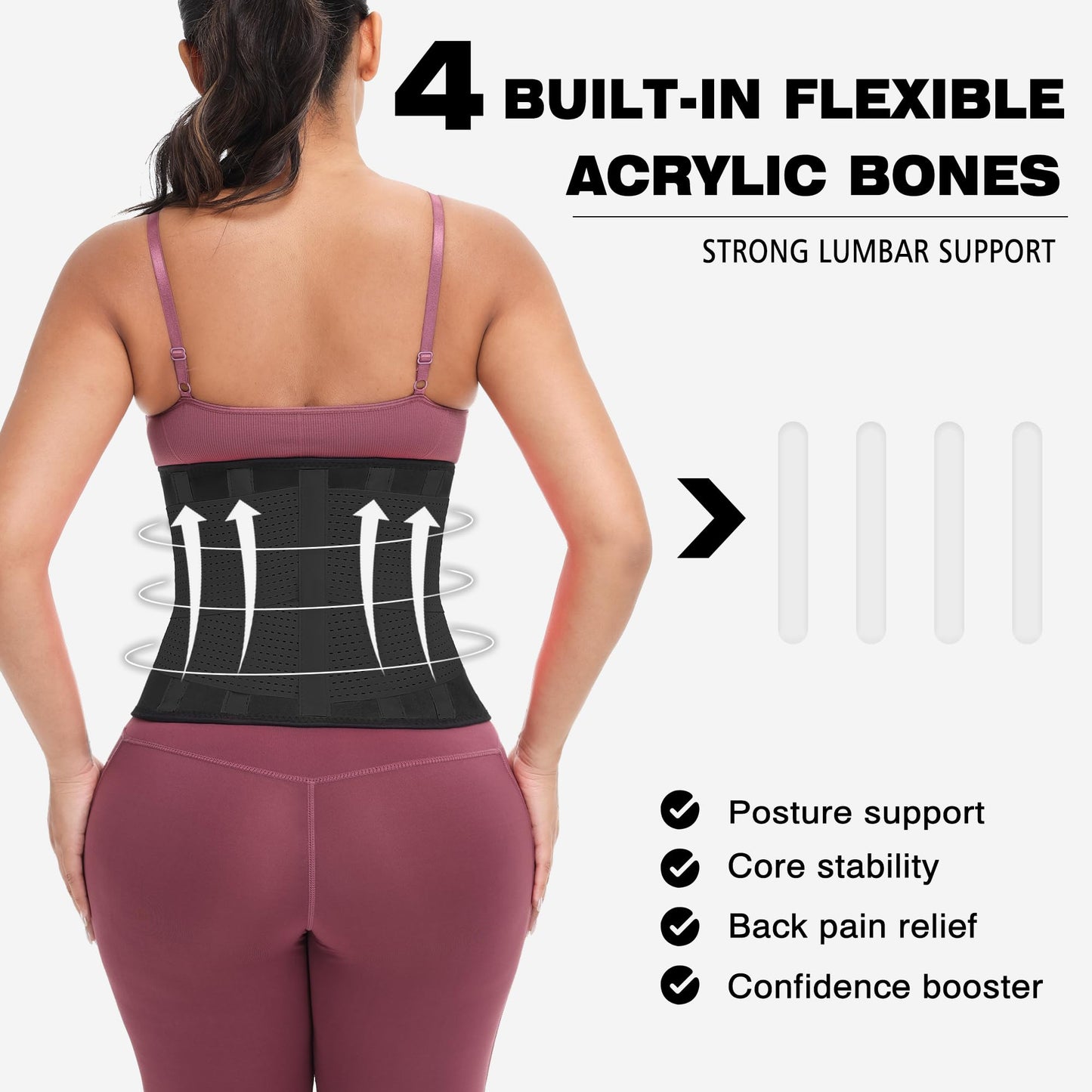 VENUZOR Waist Trainer Belt for Women - Waist Cincher Trimmer - Slimming Body Shaper Belt - Sport Girdle Belt (UP Graded)(Black,X-Large)