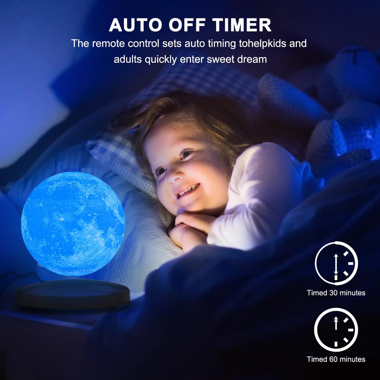 GROPINFLY Levitating Moon Lamp 6 Inch, 18 Colors LED, Remote & Touch Control, Multicolor Galaxy Night Light for Kids and mature-themeds
