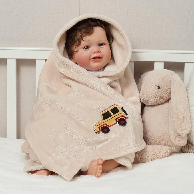 CREVENT 30''X40'' Cute Cozy Fluffy Warm Baby Blanket for Girls Boys Infants Toddlers' Bedding Crib Cot Stroller, Baby Shower Birthday Newborn's Gift - Jeep