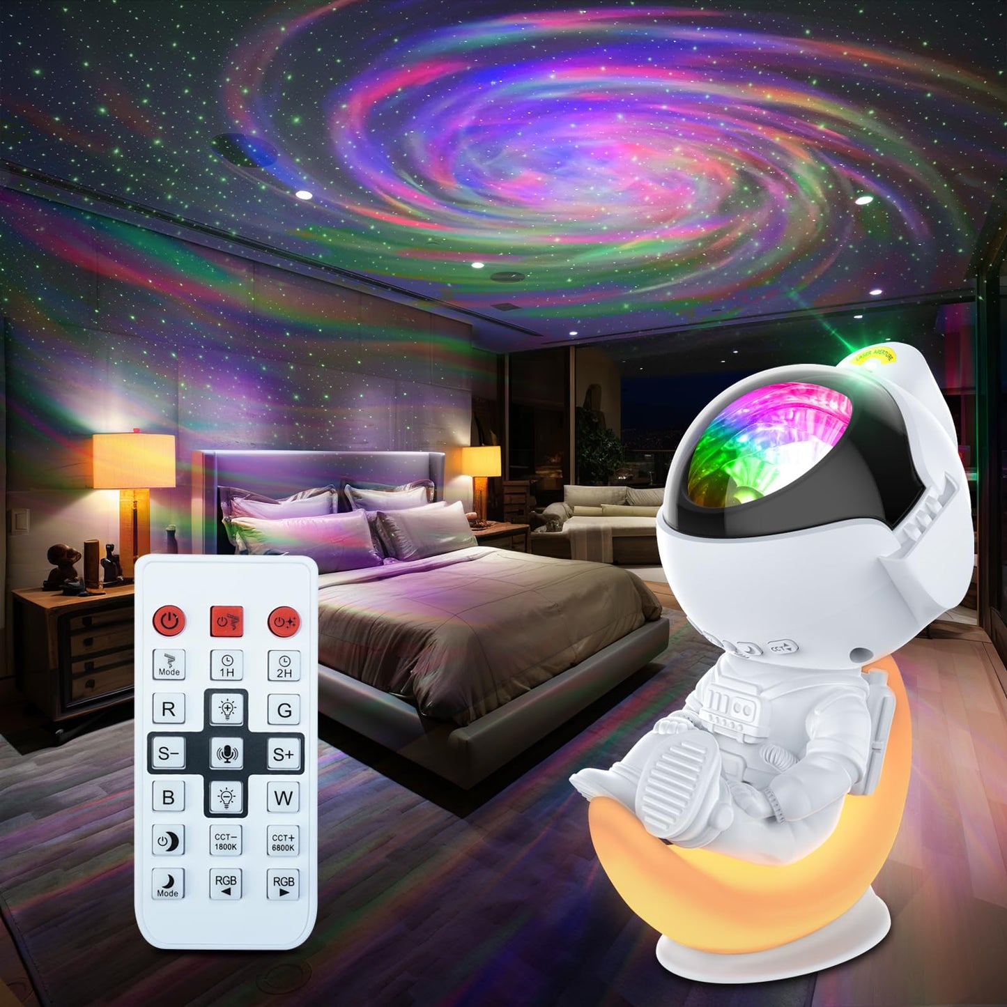 Rossetta Astronaut Galaxy Projector  Star Lights For Bedroom  Night Light Projectors With Timer And Remote  Kids mature-themeds Room Decor Aesthetic  Gifts For Christmas  Birthdays