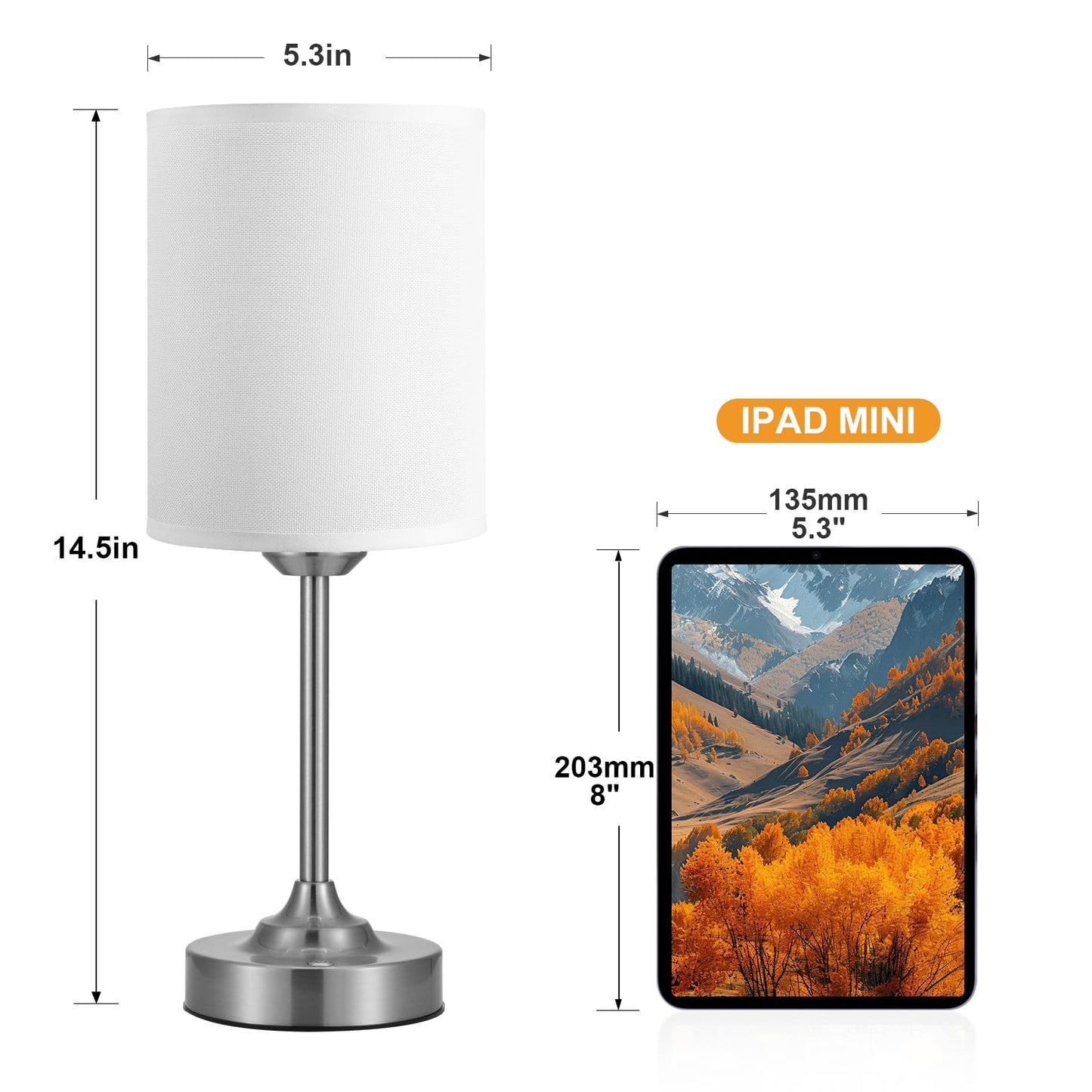 Touch Control Cordlss Table Lamp  Usb-C Rechargeable Lamp With Stepless Dimming  4000Mah Battery Operated Bedside Lamp For Bedroom  Living Room  Night Light & Emergency Lighting  Silver  1 Pack