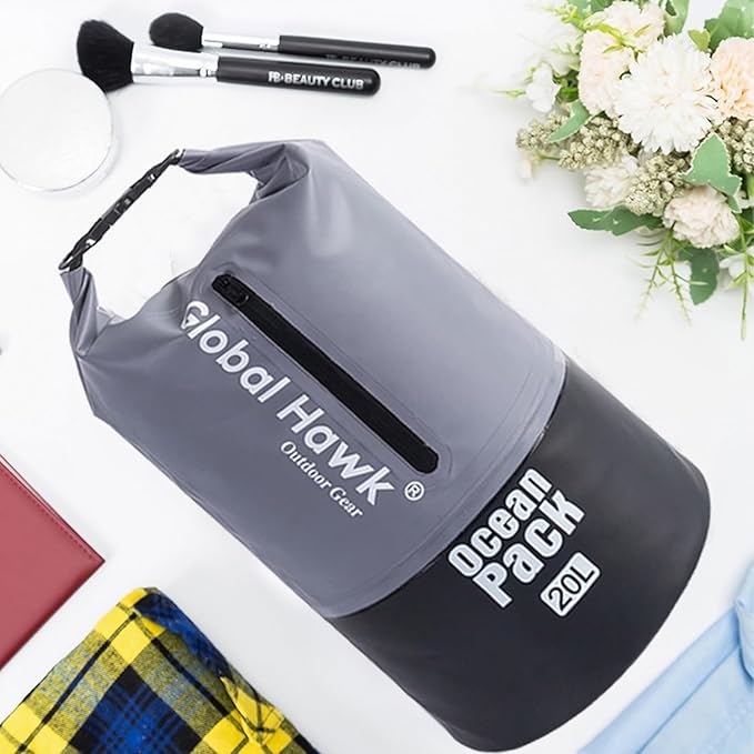 Waterproof Dry Bags: 10L, 20L Sizes - Ideal for Kayaking, Fishing, Rafting, and More! Adjustable Strap for Ultimate Convenience. Stay Dry While Adventuring (Blue, 20L)