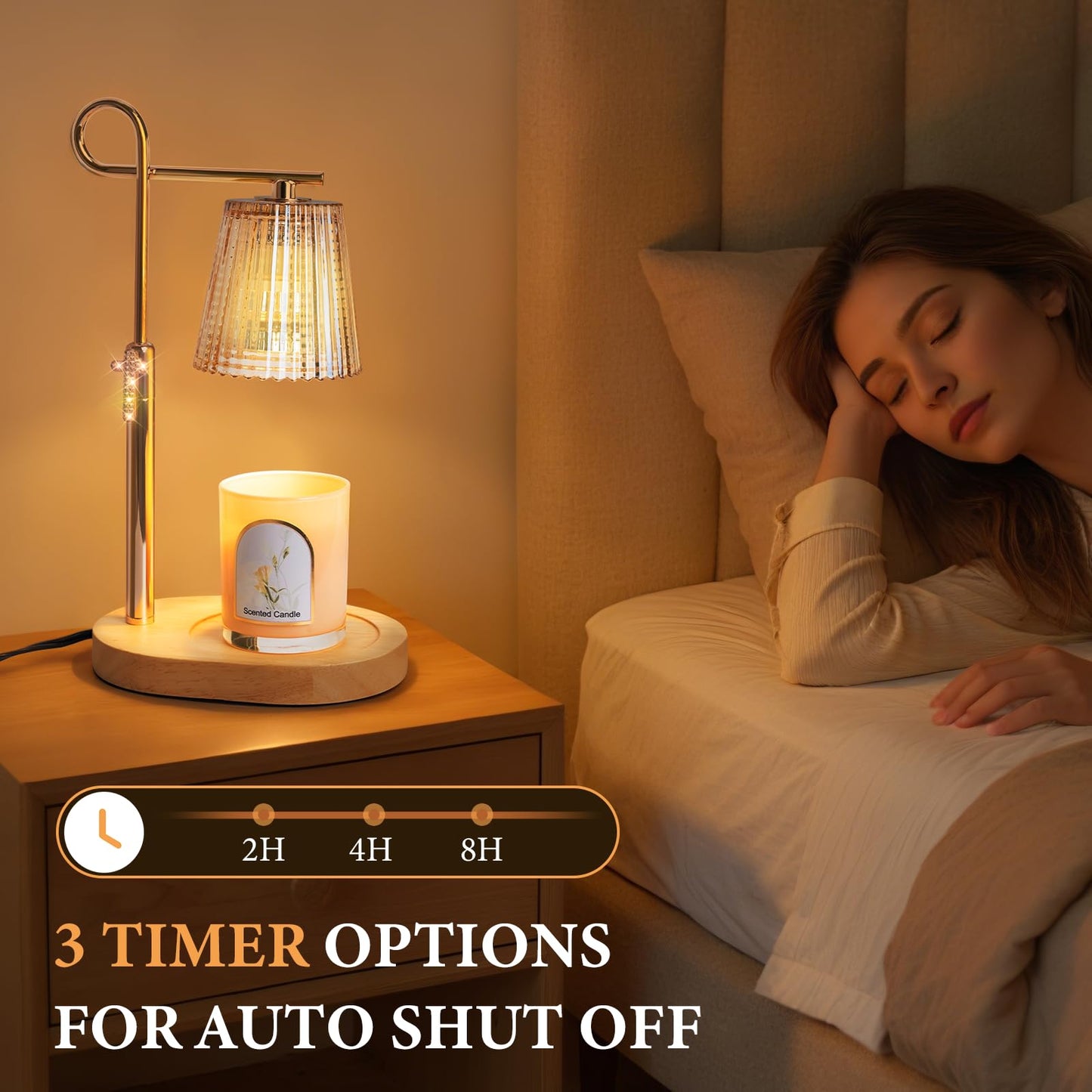 SHARE&CARE Candle Warmer Lamp - Metal Wax Melter with Timer & 4 Dimming Modes, Gift-Ready for Women, Christmas, Birthday (Gold)