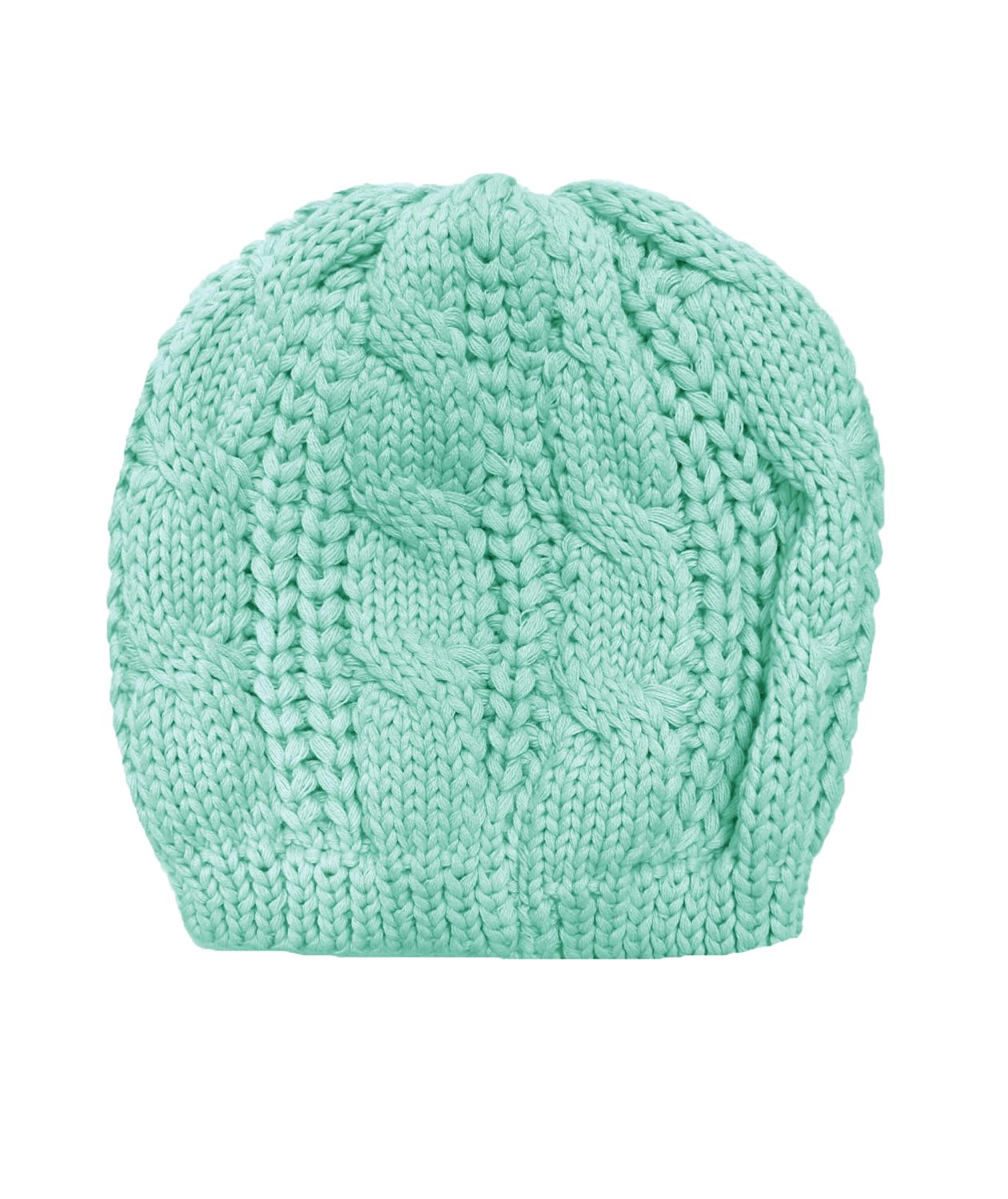 v28 Women Men Girls Boys Teens Cute Cat Ear Knit Cable Rib Hat Cap Beanie (Blue Green)