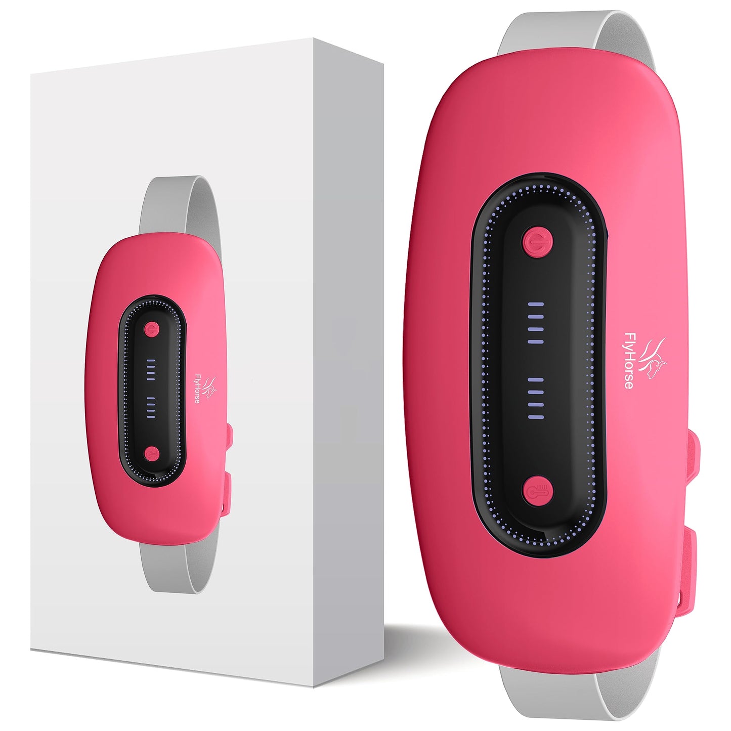 Electric Heating Pad,Portable Cordless Menstrual Heating Pad with 4 Heat Levels and 4 Massage Modes, Fast Large Heating Belly Wrap Belt(Rose Red)