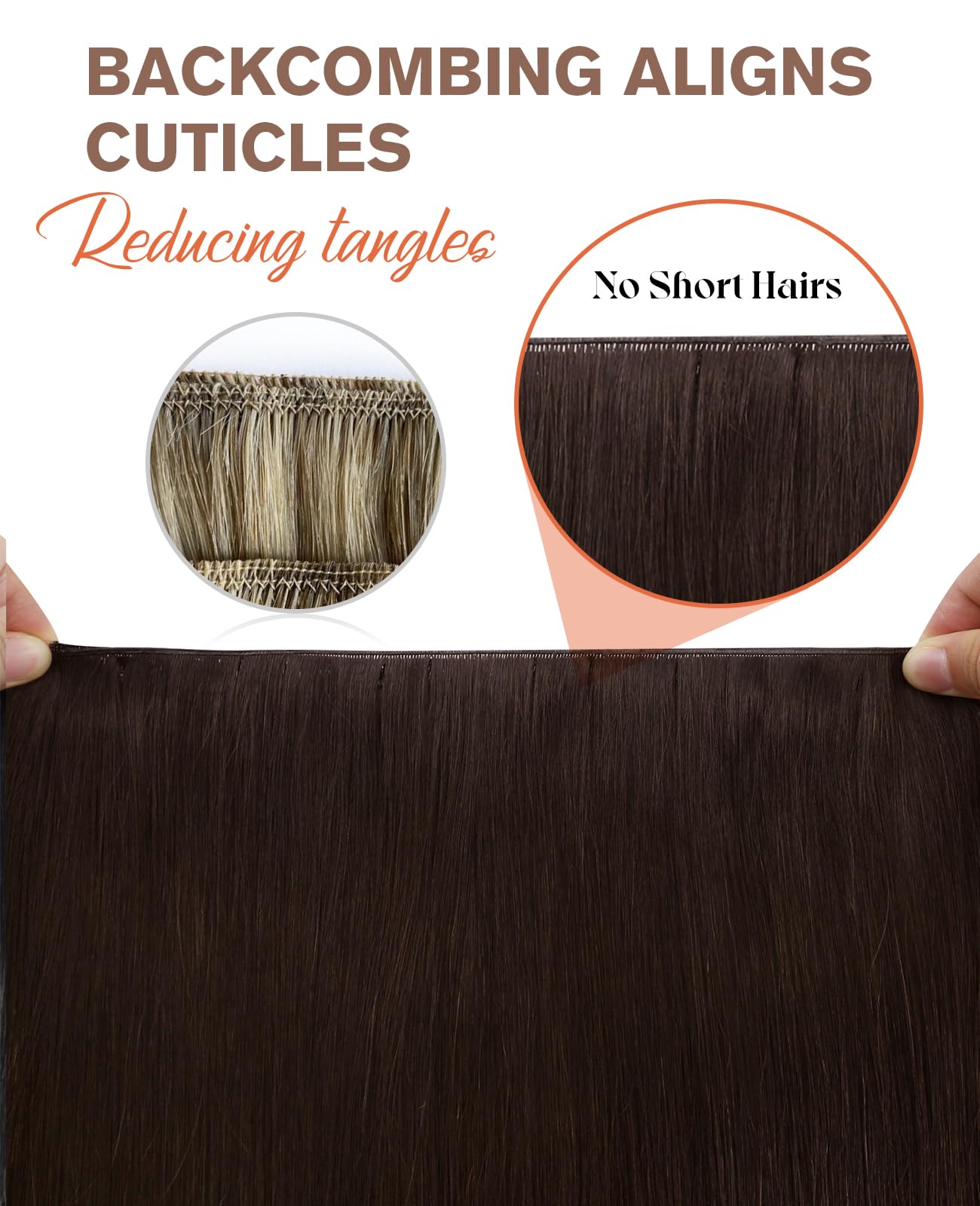 Sunny Hair Genius Weft Human Hair Extensions Brown Human Hair Extensions Sew In Chocolate Brown Hand Tied Genius Weft Human Hair