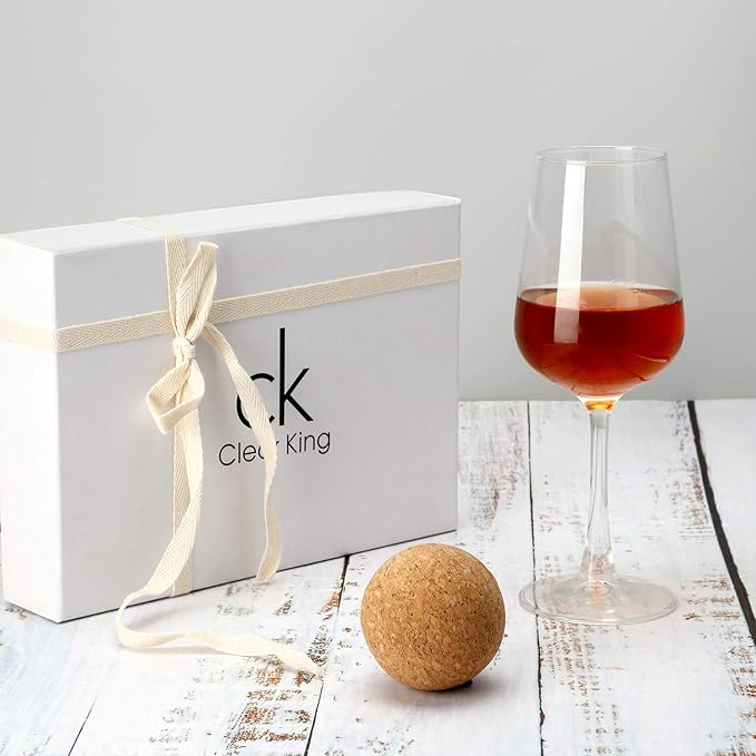 2 Pieces Wine Cork Ball Wooden Cork Ball Stopper for Wine Decanter Carafe Bottle Replacement (2.4 Inch/ 6.1 cm)