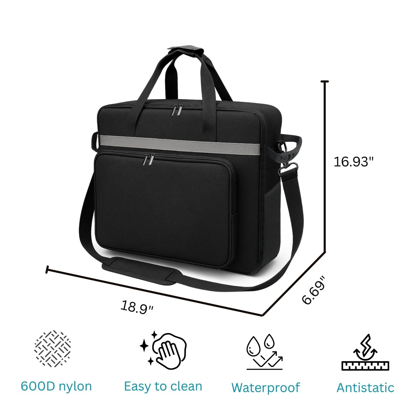 Merrifete Carrying Bag for Ninja Slushie Machine FS301/FS300/FS299, Portable Tote Bag with Front-Opening Design, Side Handles, Padded Shoulder Strap for Frozen Drink Maker Accessories