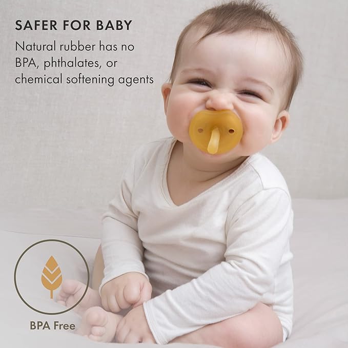 Natursutten Pacifiers 12-18 Months - 2-Pack Butterfly Shield Orthodontic Nipple Natural Rubber Safe & Soft BPA-Free Pacifiers for Breastfeeding Babies - Newborn Pacifiers Made in Italy