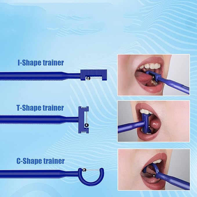 3PCS Tongue Tip Exercise Set, Speech Tools Oral Muscle Training Tool, Tongue Retaining Device for Oral Salivation, Drooling, and Dysphagia