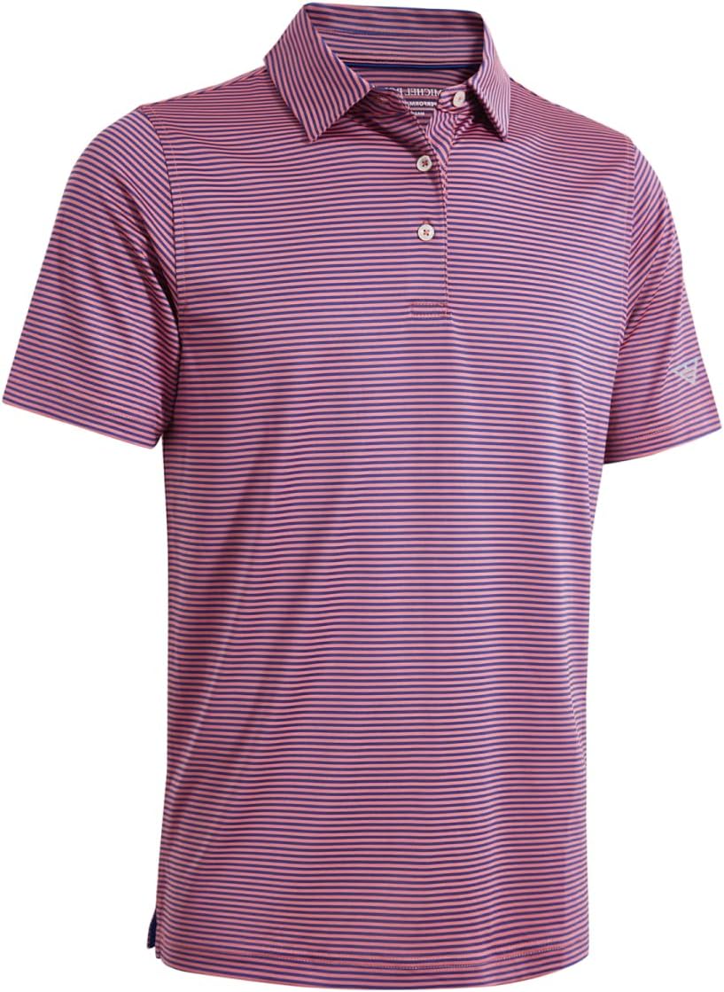 Golf Shirts for Men Dry Fit Short Sleeve Print Performance Moisture Wicking Polo Shirt