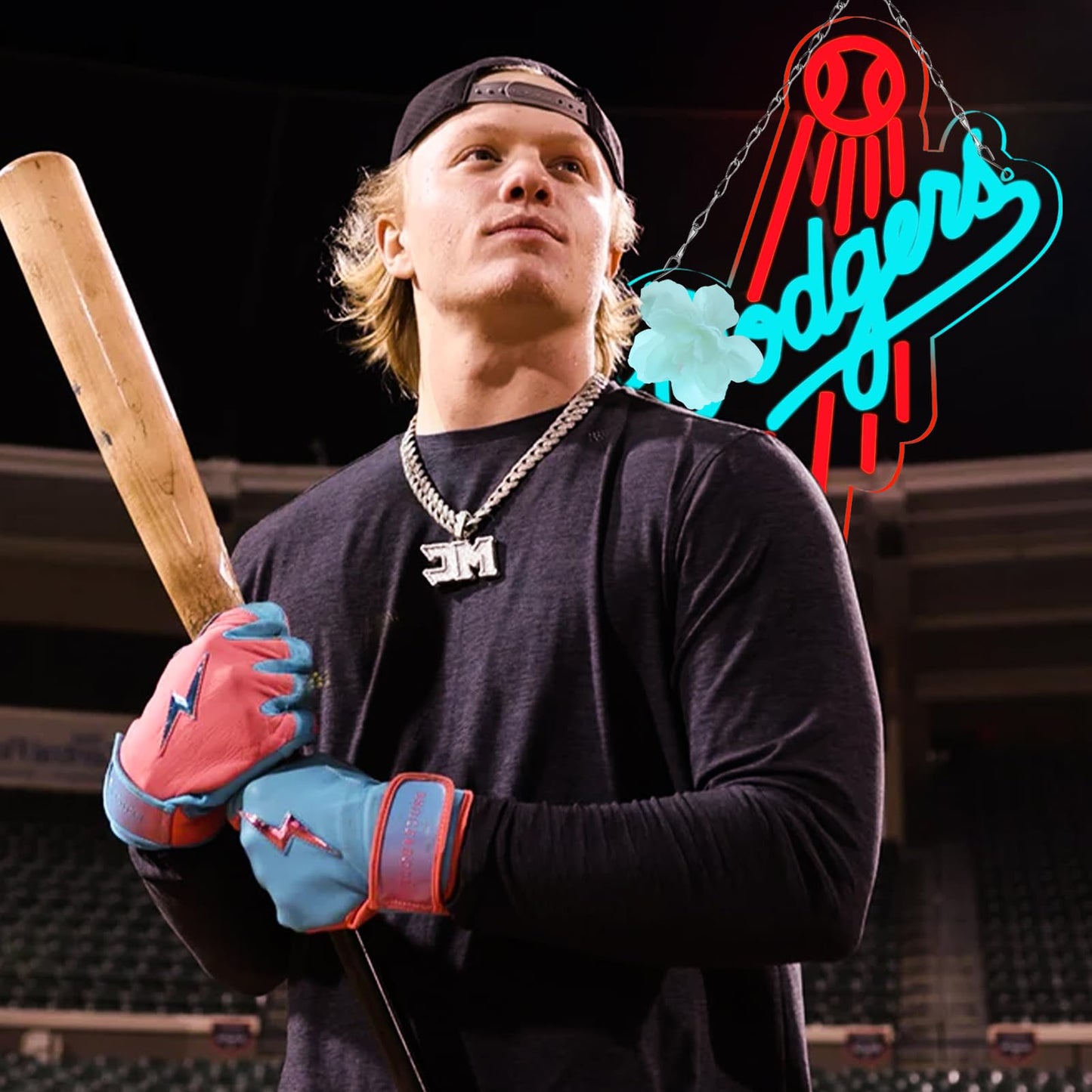 Wonderfullife Dodger Neon Sign For Garage Or Man Cave Decor Gifts For Men With La Baseball Team Logo Blue Neon For Party Bar Dorm Office Wall Art And Game Room Deco.