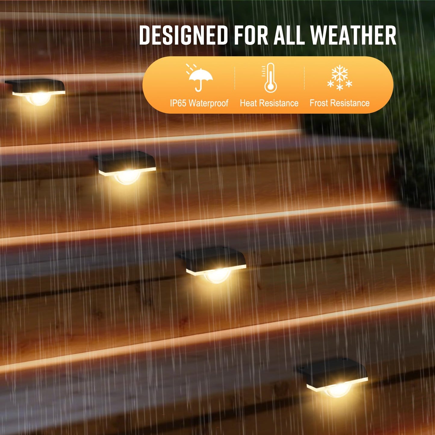 Agotd Solar Step Lights For Outsides  4 Pack Outdoor Stair Lights Solar Powered Deck Lighting For Step  Stair  Porch  Railing  Patio  Yard  Front Door  Sidewalk  Poolside