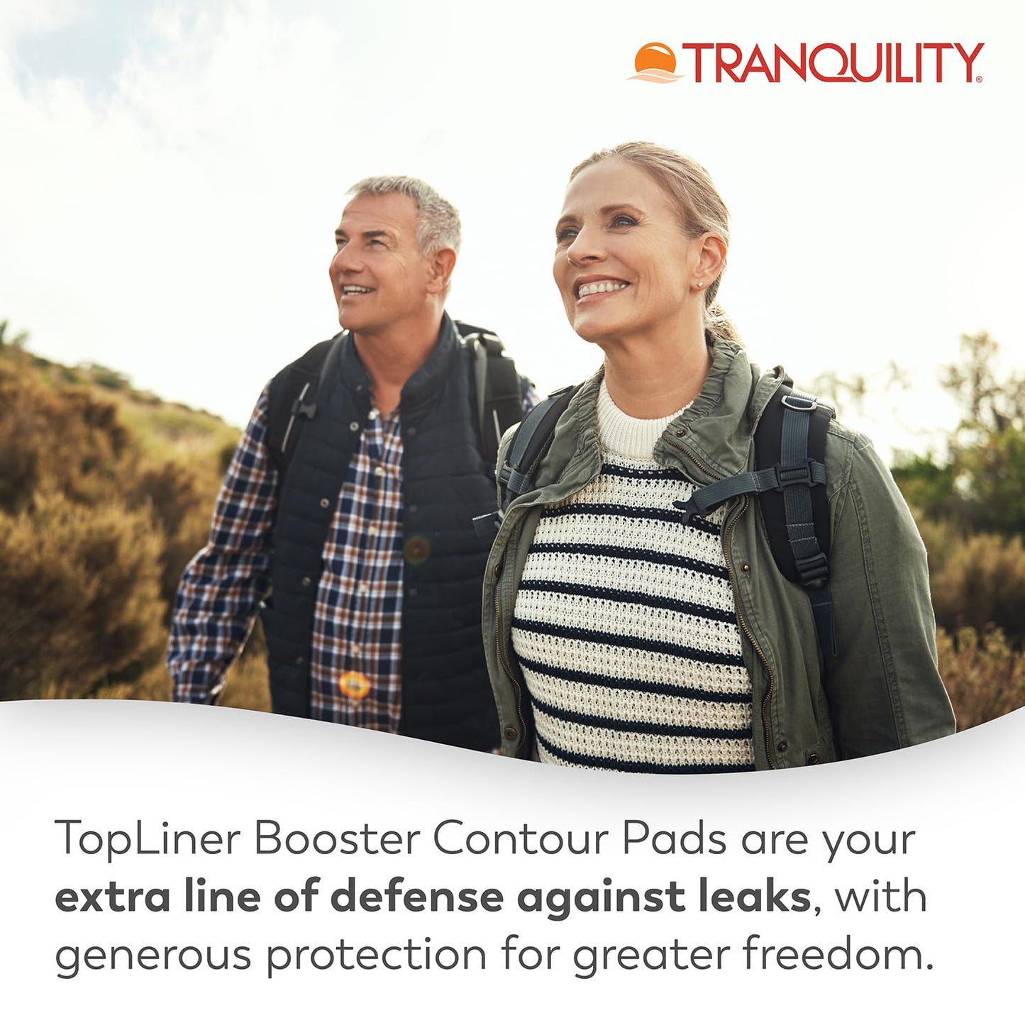 Tranquility TopLiner Disposable Absorbent Booster Contour Pads for Bowel Incontinence - Contour (21.5" x 13.5") - 120 ct