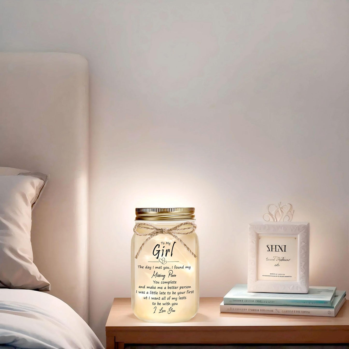 Rxyjlhjx Thoughtful Girlfriend Gift - Mason Jar Night Light For My Girl  Unique Birthday ValentineS Day Christmas & Thanksgiving For Her  Long Distance Relationship Gift