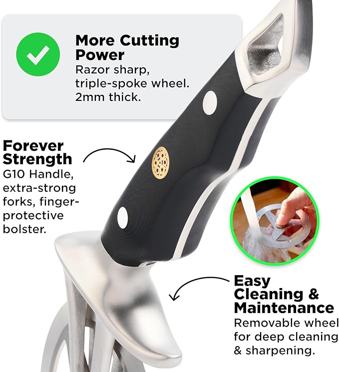 DALSTRONG Dalstrong Kitchen Scissors All Purpose + Pizza Wheel Cutter - The Orbit Razor - High Carbon Steel - Heavy Duty - Razor Sharp - Herbs, Pizza, Meat Cutting Scissors