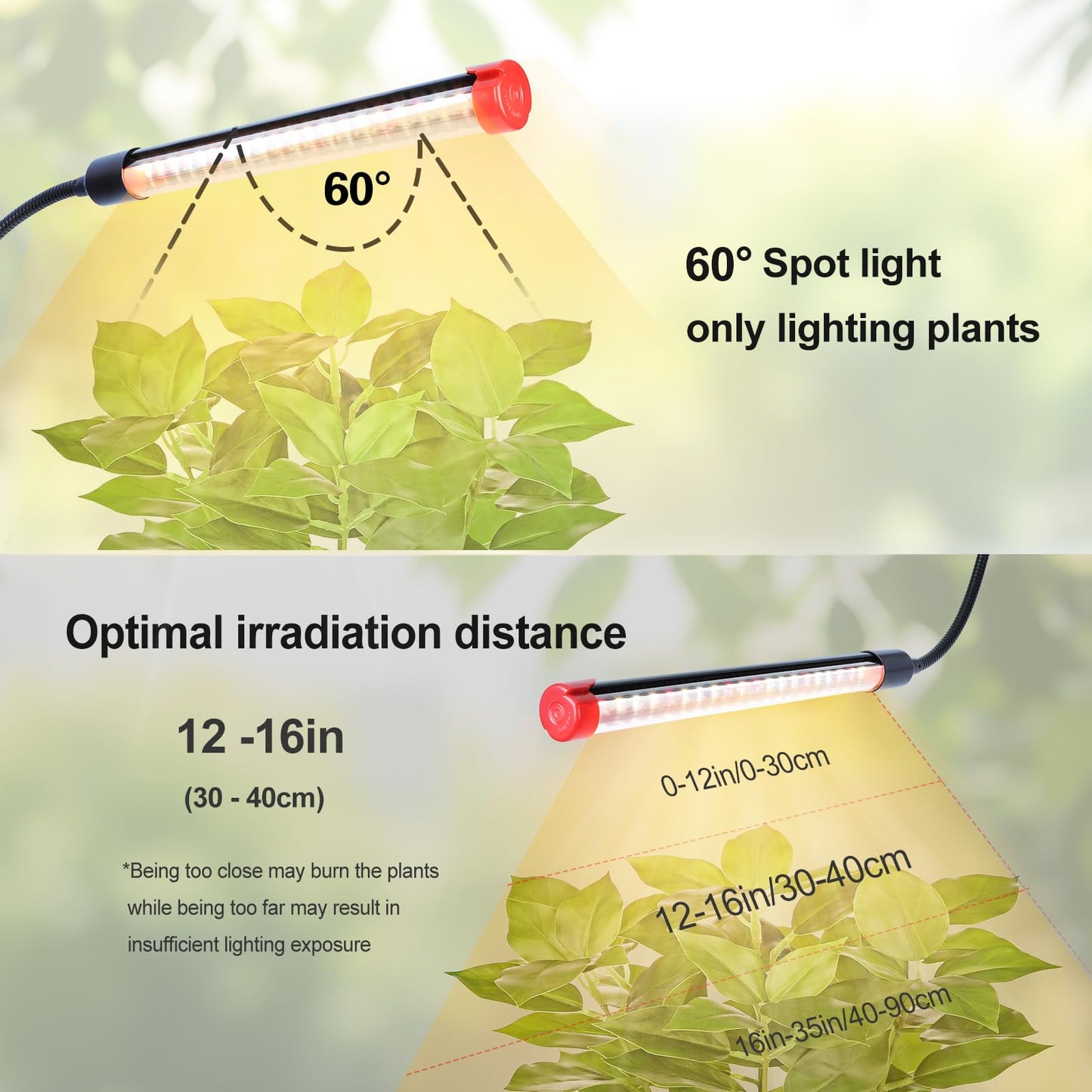 4-Head Desk Grow Lights For Indoor Plants  Seed Starting  Bonsai  Succulent  Cactus With Timer  36W Table Top Led Plant Growing Lamps  Enough High-Intensity Like Sun  Best Gift For Plants Lover