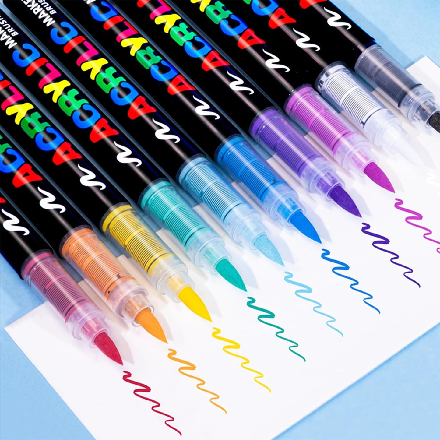 Guangna Acrylic Paint Markers,60 Colors with Direct-Liquid Ink Control System, Professional-Grade Paint Pen for Rock Painting, Canvas, Glass, Plastic, Fabric & Creative Crafts