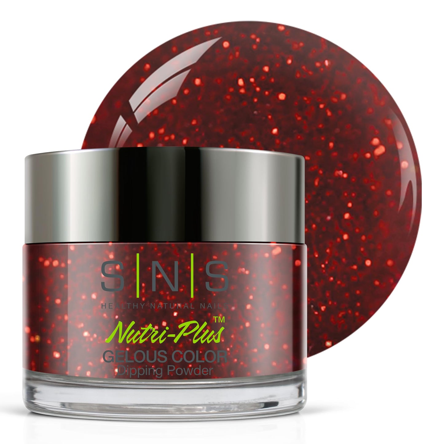 SNS Nail Dip Powder, Gelous Color Dipping Powder - Friday Night Frenzy (Metallic Reds, Glitter) - Long-Lasting Dip Nail Color La