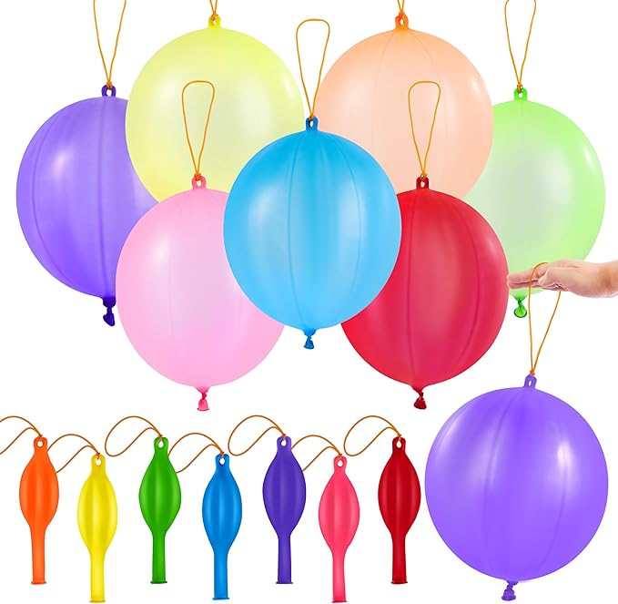JOYIN 12 Pcs Punch Balloons, Easter Egg Fillers, Heavy Duty Party Favors for Kids, Punching Balloons with Rubber Band Hand...