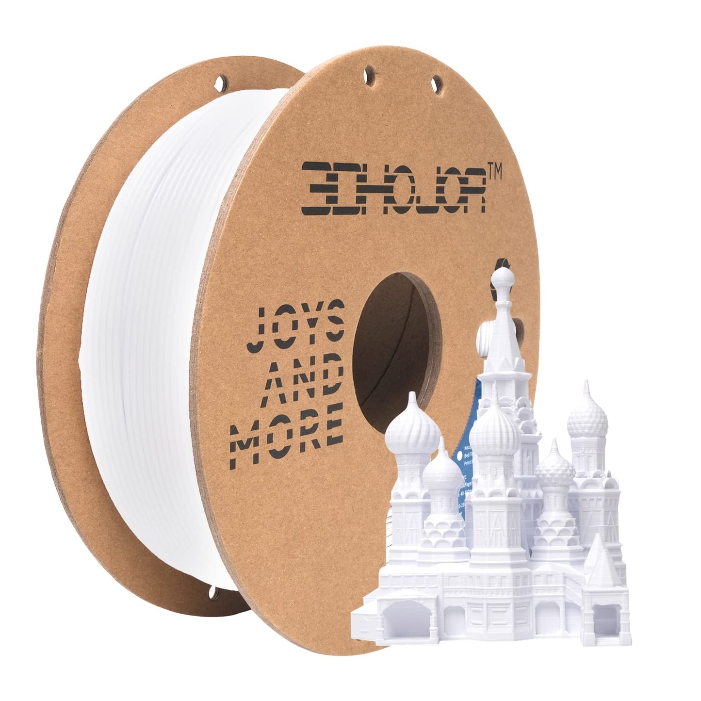 3DHoJor PLA Pro Filament 1.75mm Cold White,PLA Plus Filament, Odor Free, Clog Free 3D Printer Filament,1kg Cardboard Spool (2.2lbs), Dimensional Accuracy +/- 0.03 mm, Fit Most FDM 3D Printer
