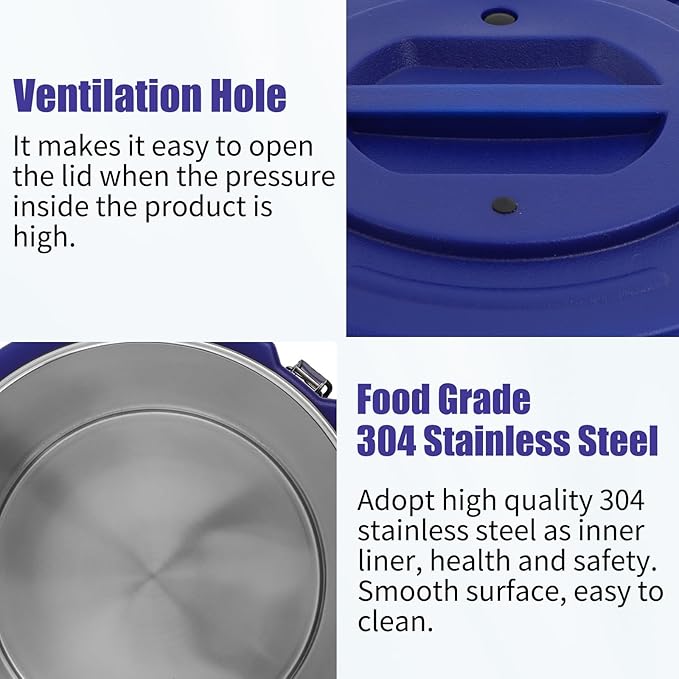 Insulated Soup Container 7.9 Gallon Commercial Food Warmer for Hot&Cold Food, Hot Box for Catering, Food Cooler Soup Carrier for Restaurant, Canteen 6H Insulation Time