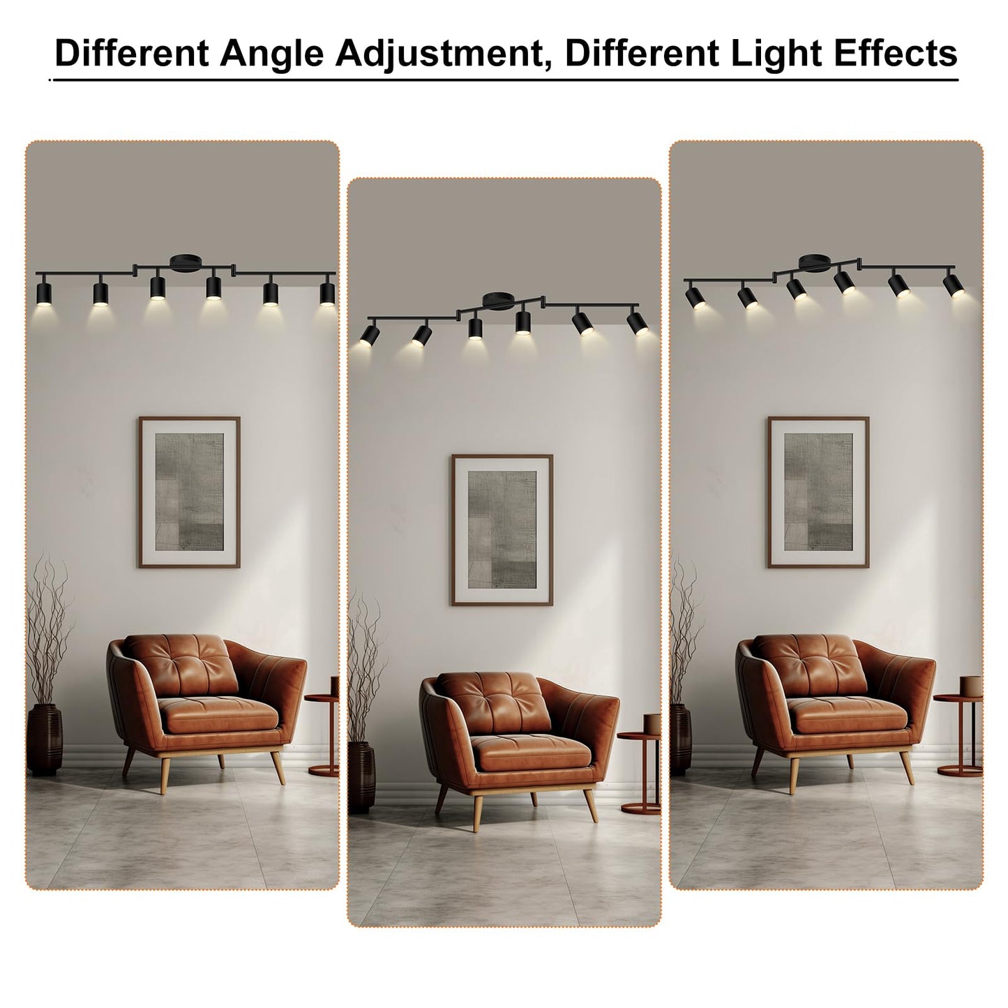 Track Lighting Kit Led  Track Lighting Fixtures Ceiling  44.3 Black 6 Light Ceiling Light For Kitchen  Flexible Spotlight With Rotatable Head  Industrial Wall Lights For Hallway(Gu10 Socket  No Bulb)