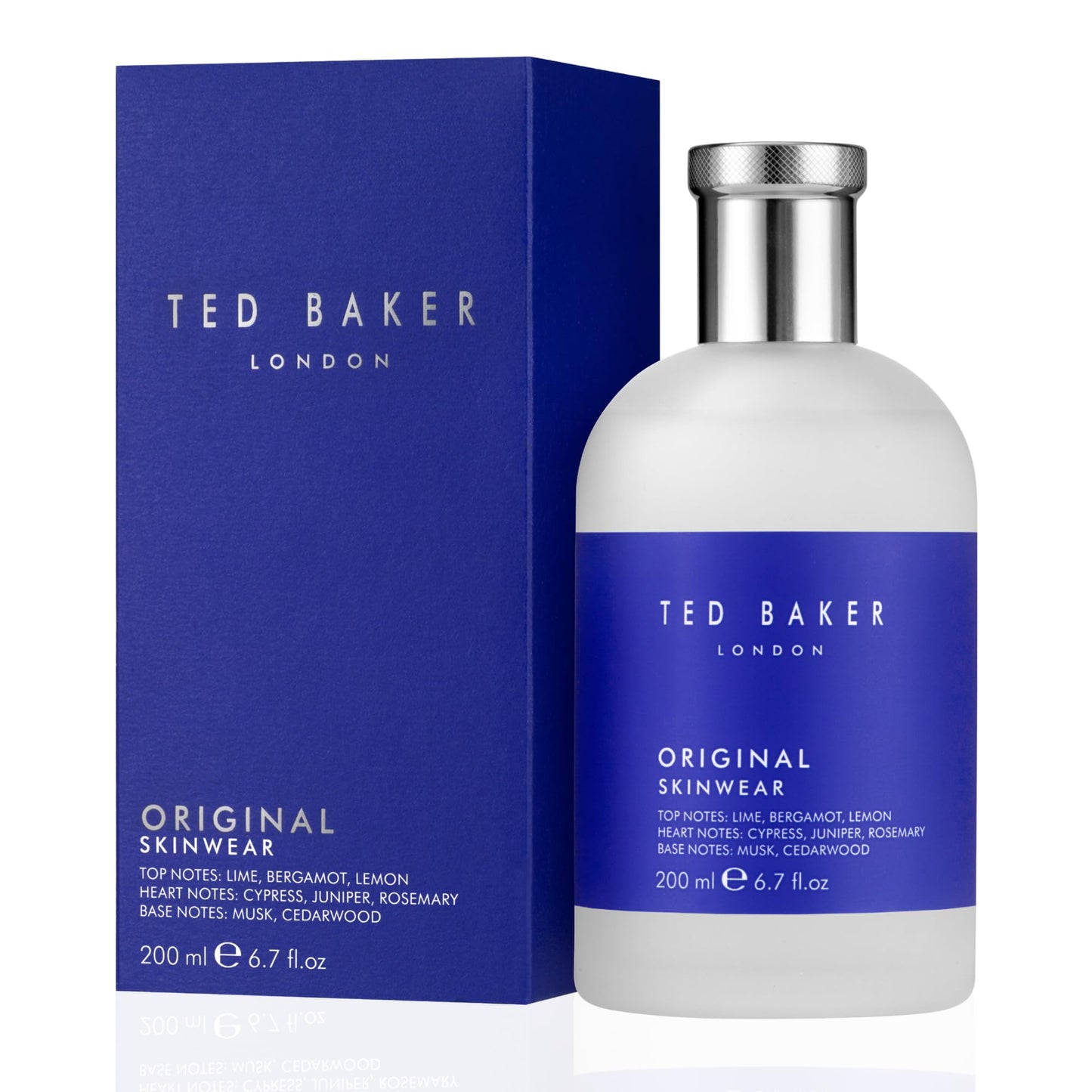 Ted Baker Skinwear EDT, woody masculine fragrance, zesty lime, bergamont and lemon top notes with sandalwood, amber and cedar ba