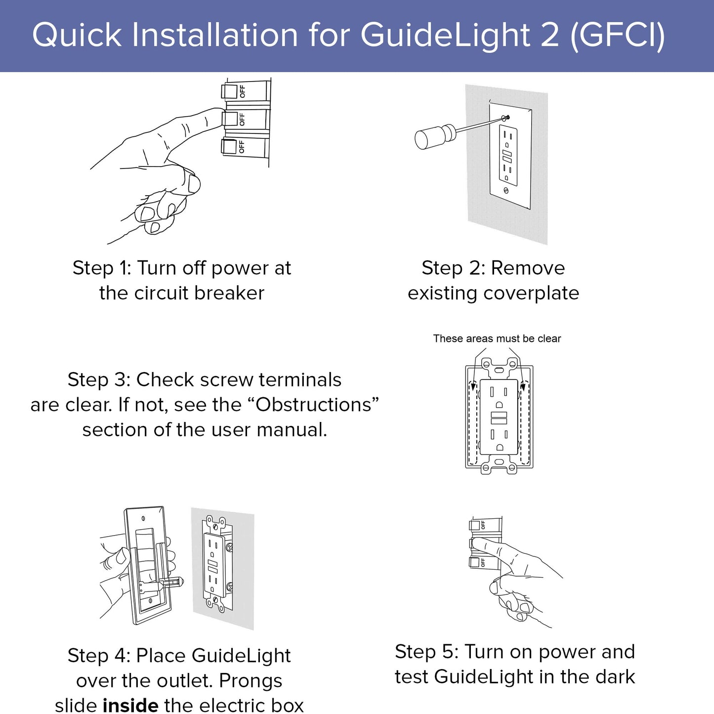 SnapPower GuideLight - GFCI Outlet Wall Plate with Auto On/Off Sensor - Light Almond