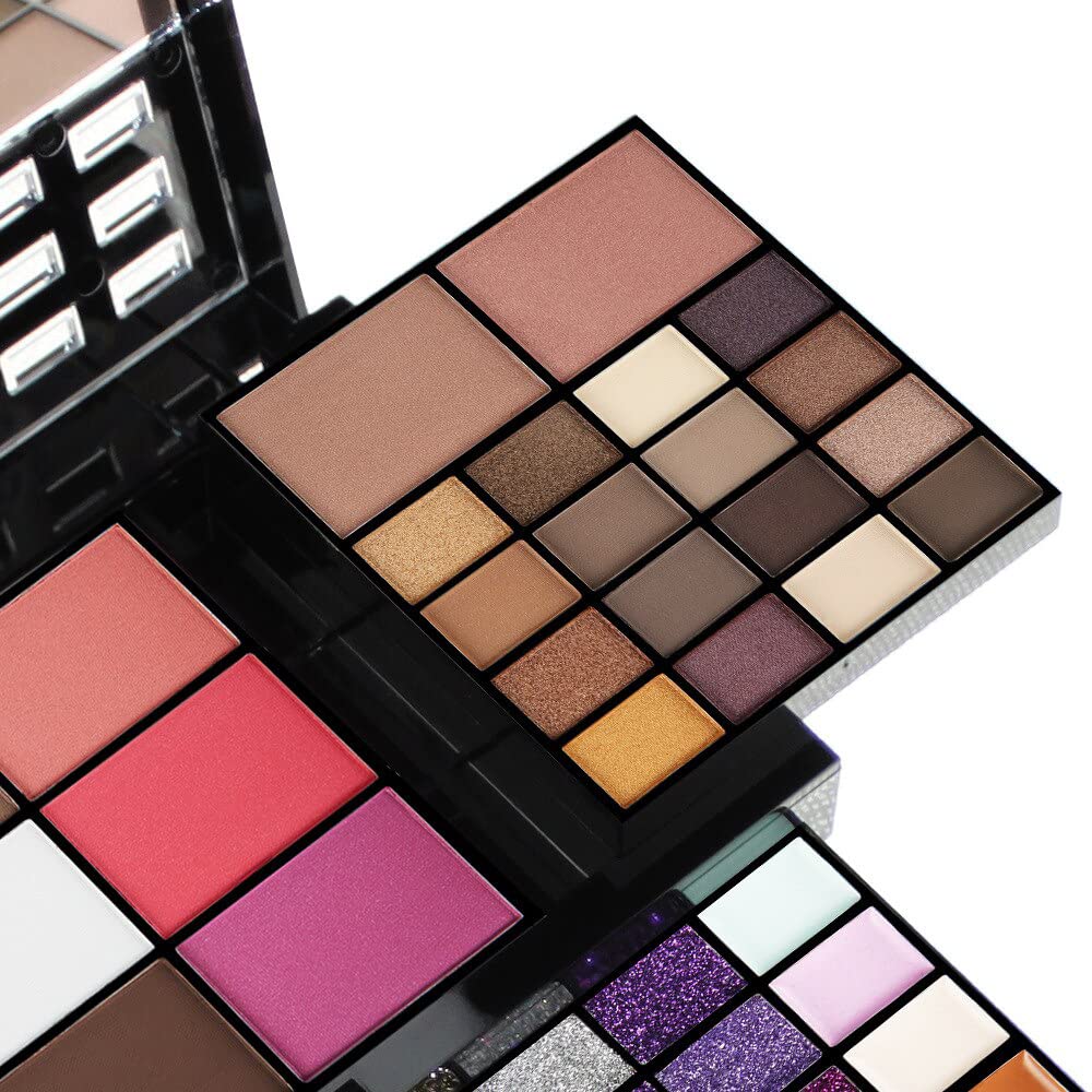 74 Colors Cosmetic Makeup Palette Set Kit Combination with Eyeshadow Facial Blusher Eyebrow Powder Face Concealer Powder With Mirror + 13pcs brush All-in-One Makeup Kit