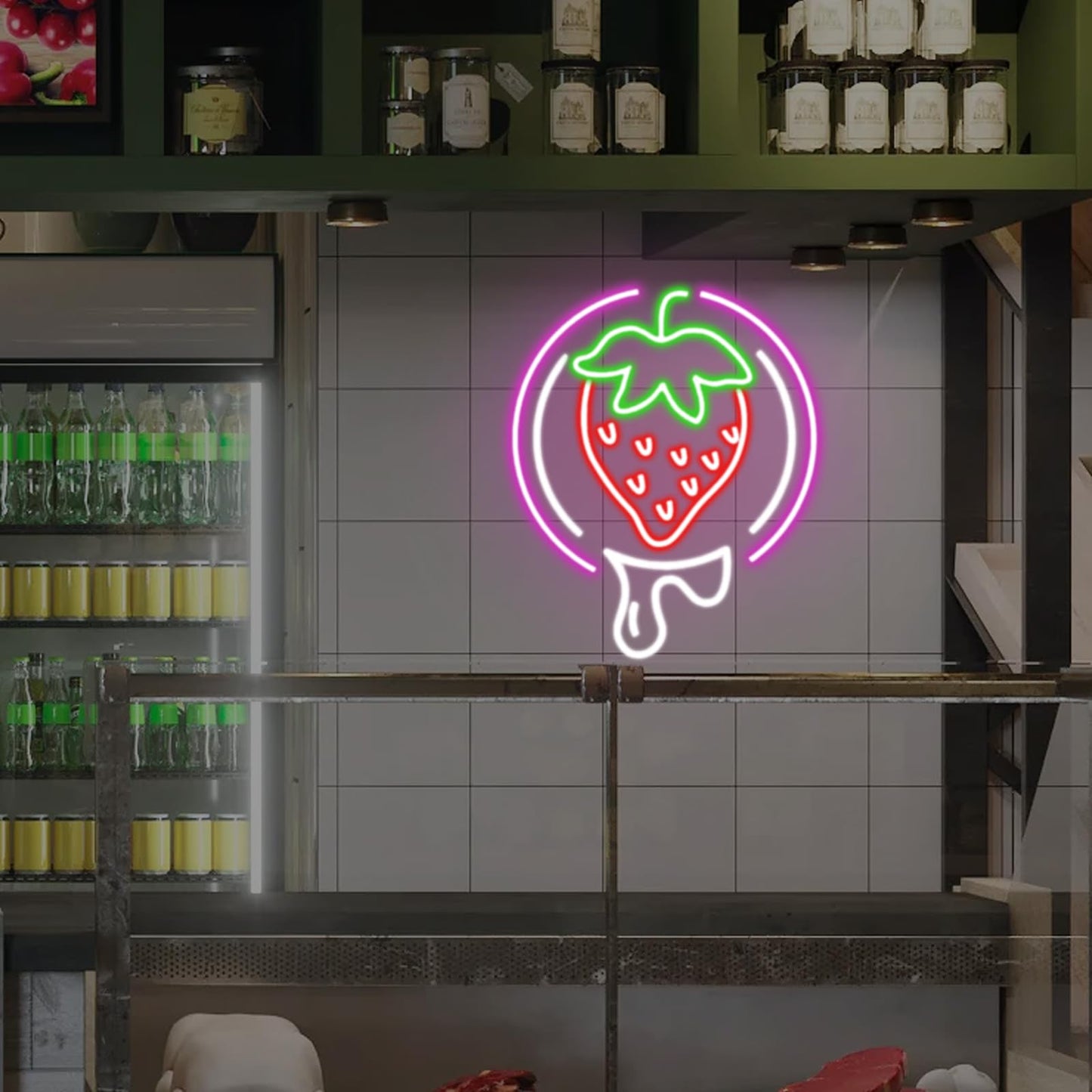 Strawberry Neon Sign Fruit Neon Light Usb Dimmable Neon Restaurant Bar Club Home Wall Decor Gift  Strawberry Lover  Drink Led Light For Wall Decor  Party  Christmas  Wedding  Kawaii Art