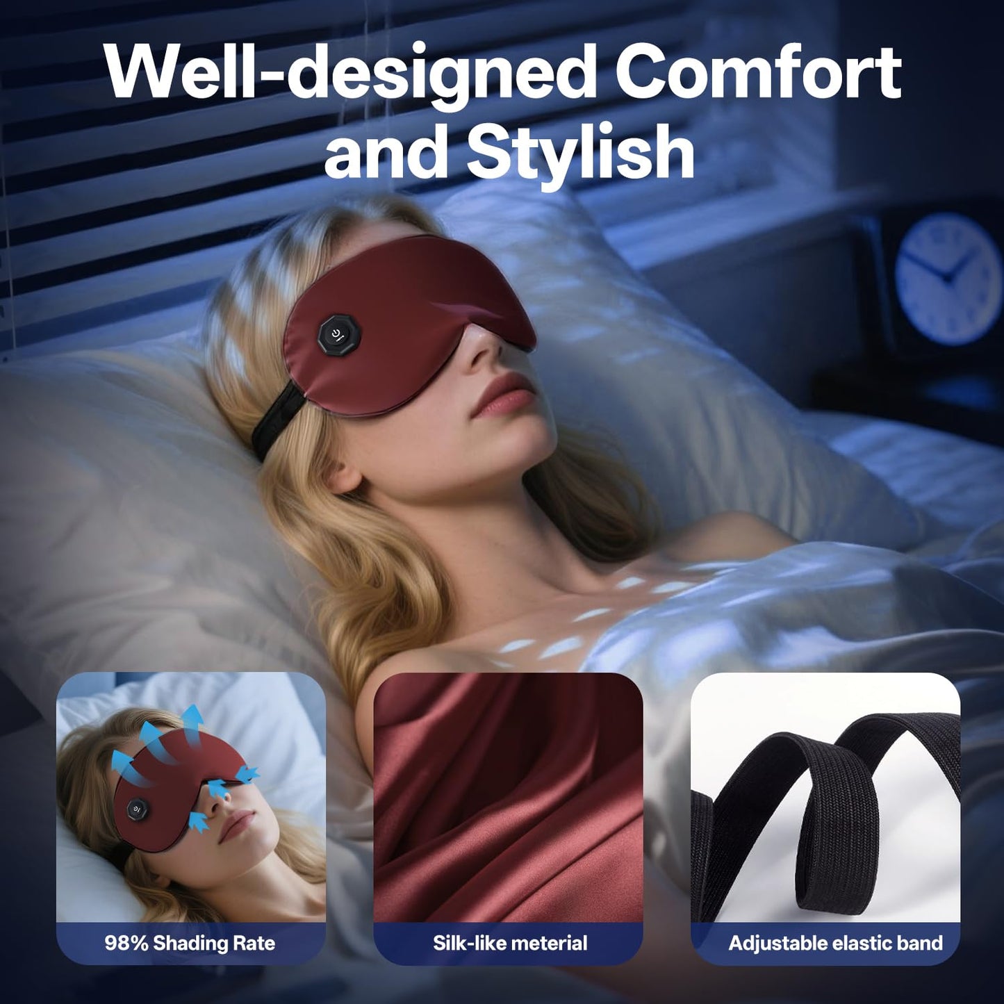 Cordless Heated Eye Mask for Dry Eyes, Electric Warm Compress for Fast Eye Relief, Rechargeable USB Heat Therapy Mask for Sleep, Blepharitis & Stye Treatment