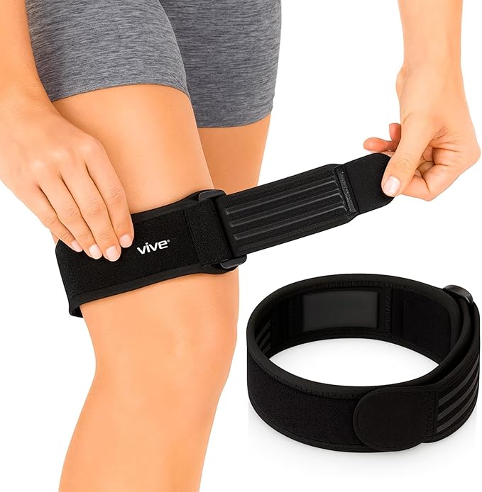 Vive IT Band Strap - Iliotibial Band Compression Wrap - Outside of Knee Pain, Hip, Thigh & ITB Syndrome Support - Neoprene...