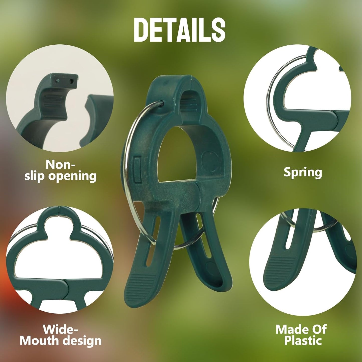 50 Green Pcs Large 2.36 inch Plant Support Clips, Flower and Vine, Tomato Plant Support Clips for Supporting Stems, Vines Grow Upright Climbing, Tool for Straightening, Trellis