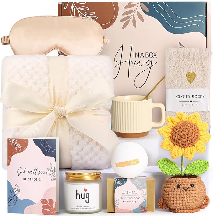 Get Well Soon Gift Baskets for Women, Surgery Recovery Care Package, Sympathy Gifts for Loss of Loved One, Thoughtful Care...