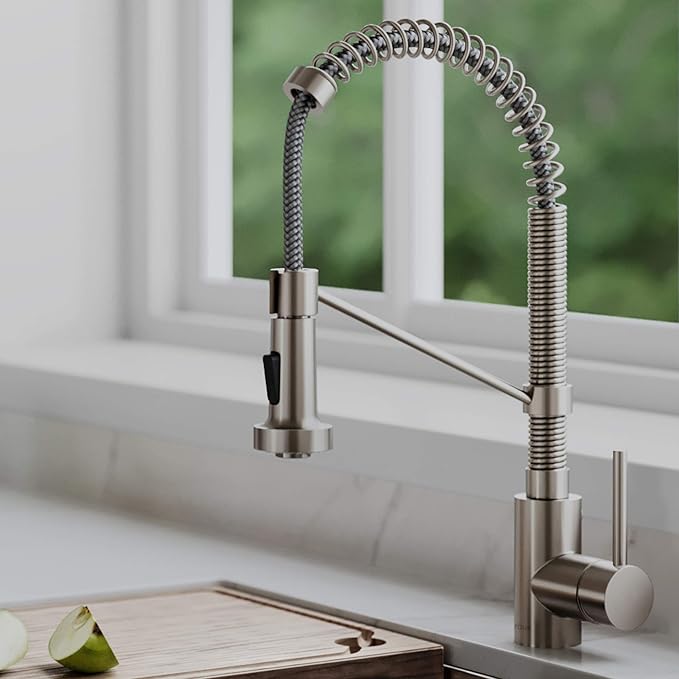 Kraus KPF-1610SFS-KAG-1SFS Bolden Single Handle 18-Inch Commercial Kitchen Faucet with Air Gap, Spot Free Stainless Steel