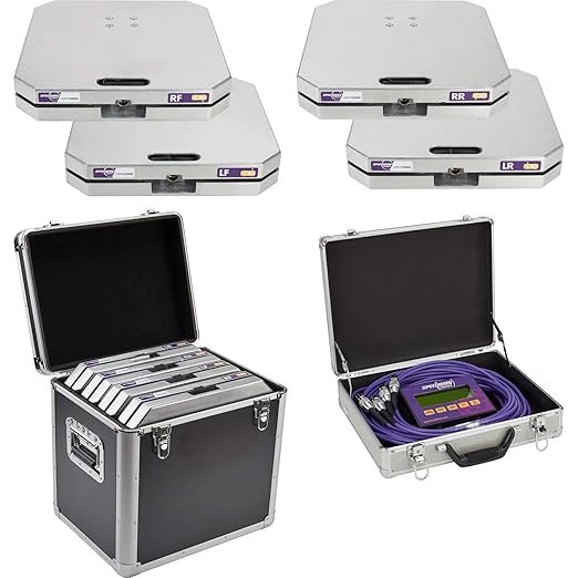 1 Weigh Electronic Racing Scale, 6,000 lb Capacity, 15x15 Pads, Displays Wheel Weights & Percentages, Includes Cables & St...