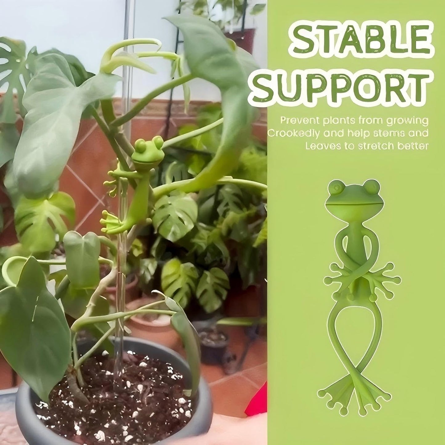 Frog Plant Stand for Potted Plants & Vines - Sturdy Gardening Clips with Cute Frog Design, Indoor/Outdoor Plant Stand Accessories - Multipurpose Garden Decor Clips for Flower Pots (3pc)