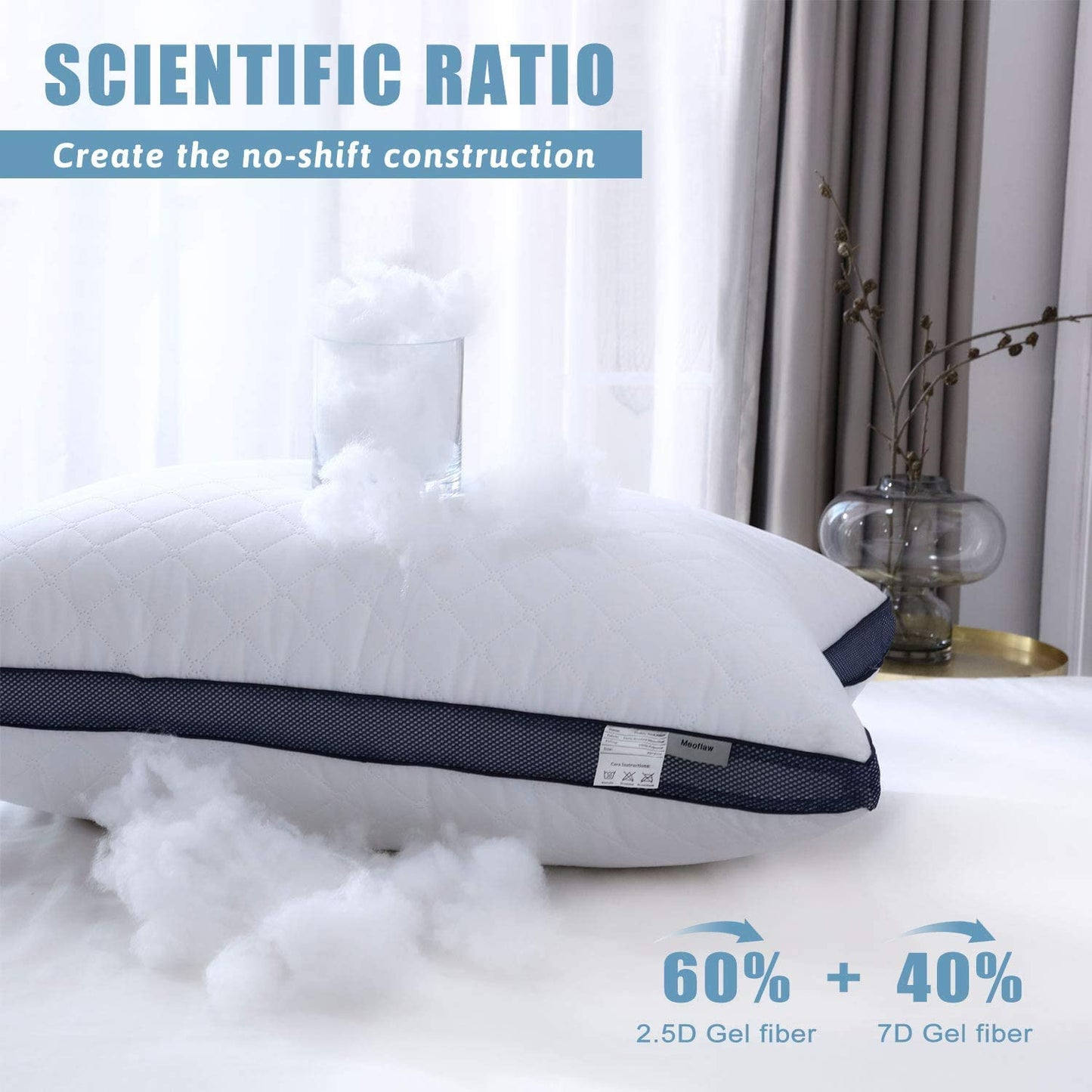 Meoflaw Pillows for Sleeping(2-Pack), Luxury Hotel Pillows Standard Size Set of 2,Bed Pillows for Side and Back Sleeper (Standard)
