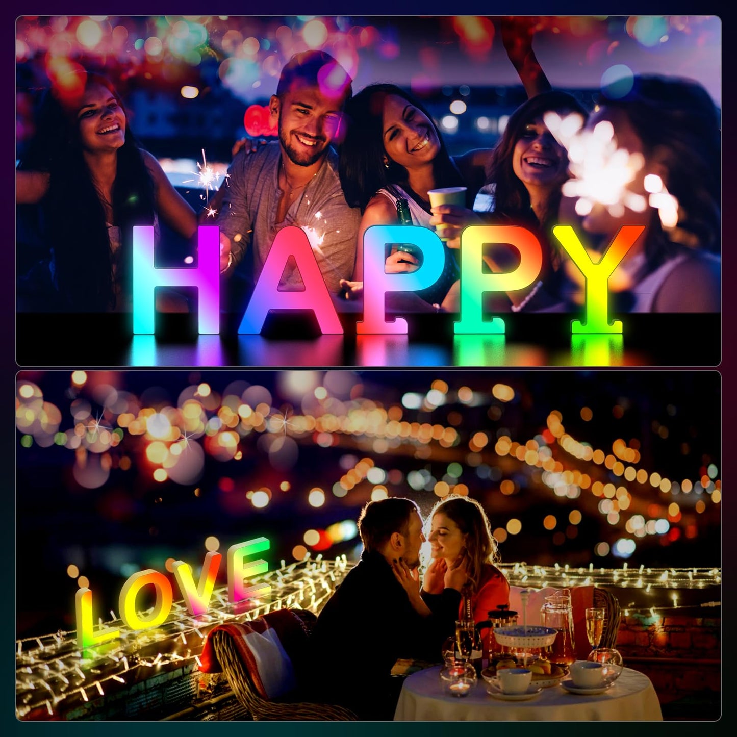 Kangtaixin LED Letter Light Sign, USB Powered Color Changing Night Light, Model G201, Letter K