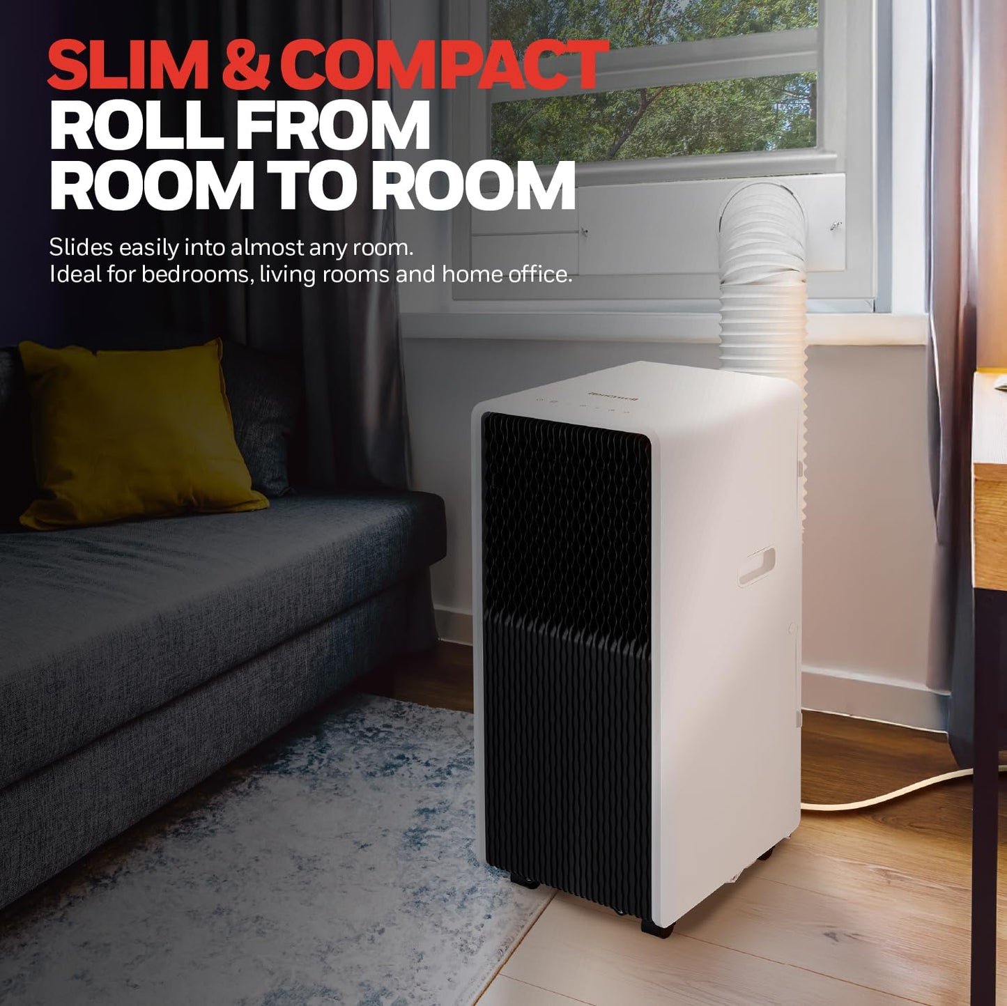 Honeywell 13,500 Btu Ultra Slim Portable Ac With Fan, Dehumidifier - Cools Up To 660 Sq. Ft., Hx4Cesawg0