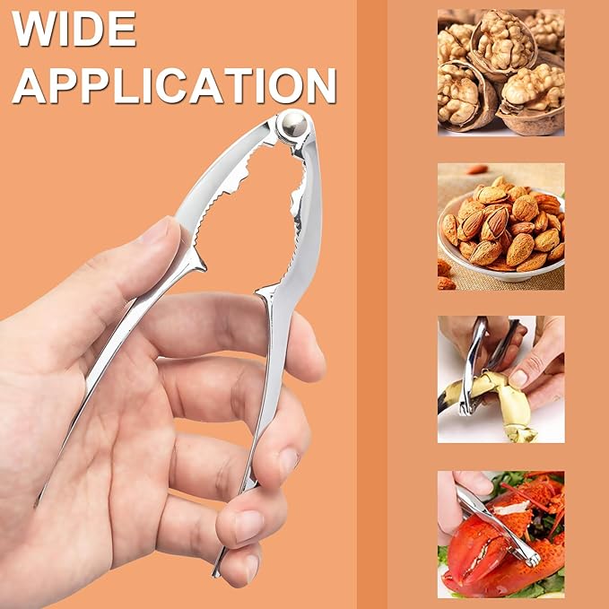 30 Pcs Crab Leg Crackers and Tools Set, Voittozege Seafood Tools Crab leg Crackers Lobster Nut Crackers Opener Home Kitchen Parties Tools Nut Cracker Set for Crab Legs, Silver