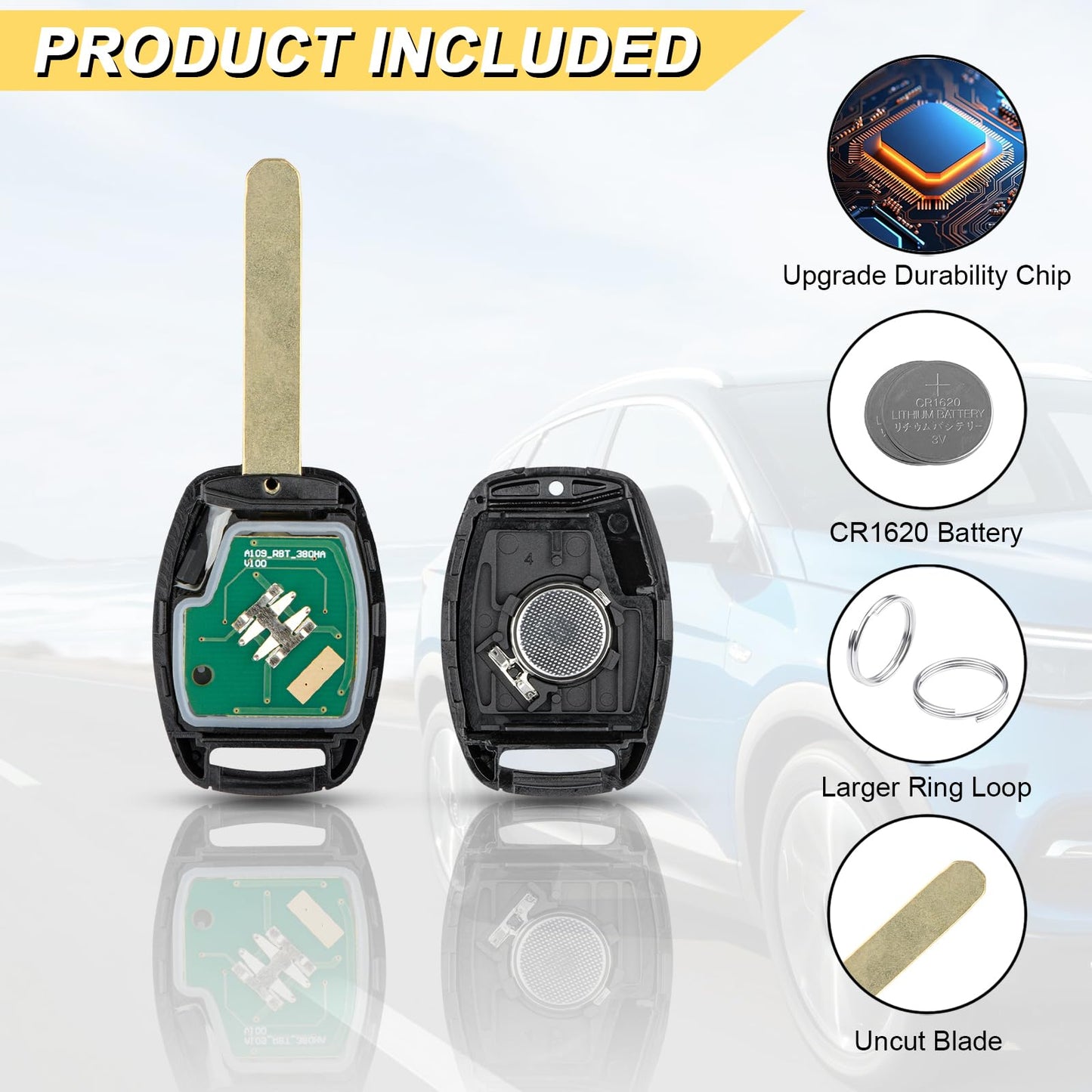 Vurkcy Key Fob Replacement For 2005 2006 2007 2008 Honda Pilot Car Keyless Entry Remote Control, Cwtwb1U545, 3 Buttons, 2Pcs