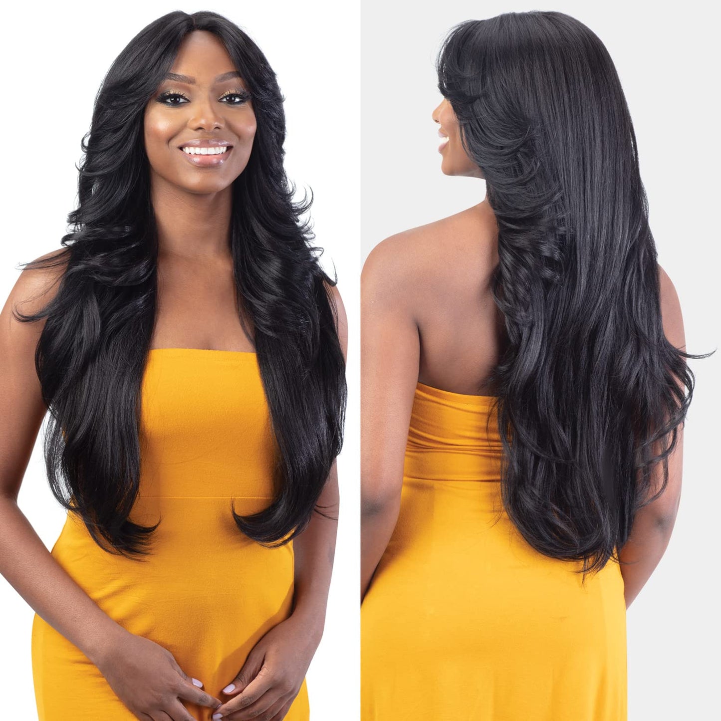 FreeTress Equal HD Lace Front Wig Curtain Bang Bombshell (ASH-BRONDE)